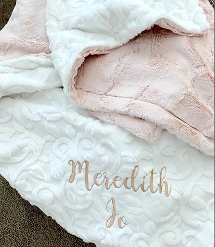 Miniatura 6 de Manta de bebé de felpa personalizada con nombre personalizado para el nombre del bebé de las niñas, regalo de bebé personalizado para baby shower o