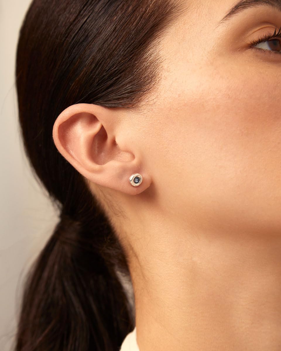 UNOde50 CIAMBELLA BLU Earrings, Sterling Silver-Plated with Faceted Crystal Elements. - Image 3