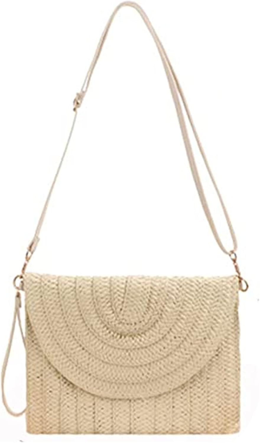 Straw Bag Straw Shoulder Bag Straw Clutch Beach Bag Crossbody Bag Casual Beach Straw Bag for Women Purse Wallet