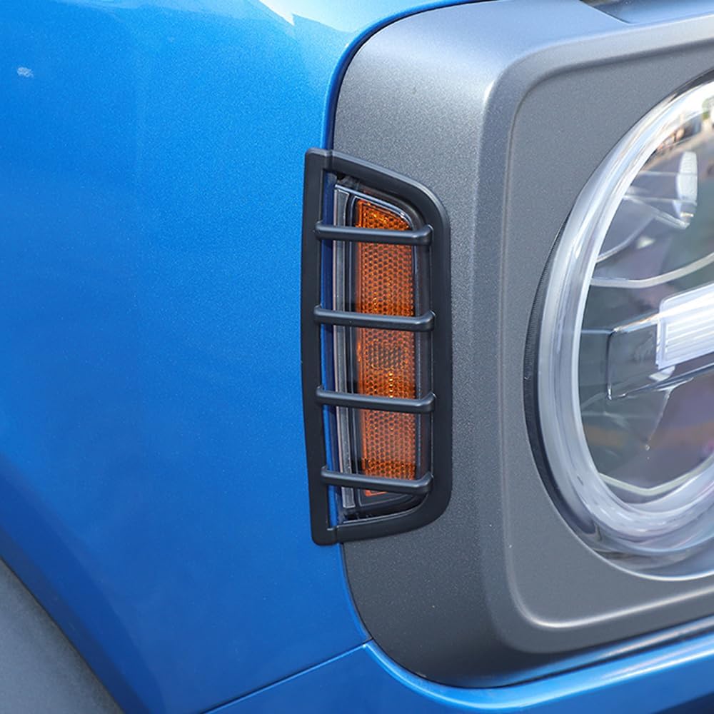 Front Side Warning Lamp Cover Front Side Turning Light Guard Trim for Ford Bronco 2/4Door 2021 2022 2023 2024 Exterior Accessories