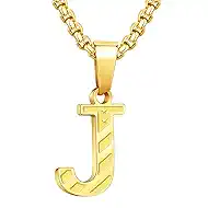 Initial Necklace for Men Boys - Personalized Stainless Steel Letter Pendant, A to Z with American Flag Jewelry, Birthday Gift for Son Teens Kids
