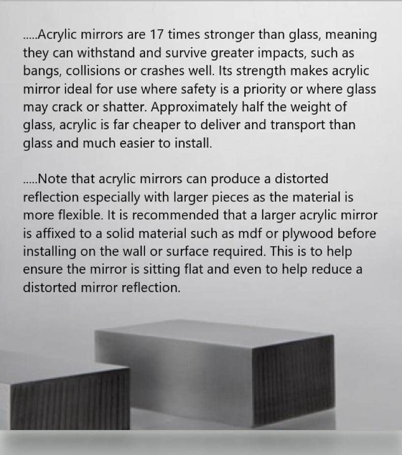 Image of DistinctAndUnique Silver Mirror Acrylic Plexiglass Sheets 1 /8 inch Thick (3mm) Easy to Cut Plastic Plexi Glass with Protective Paper for Signs, DIY Display Projects, Crafts, Shelves (6 inch x 12 inch)