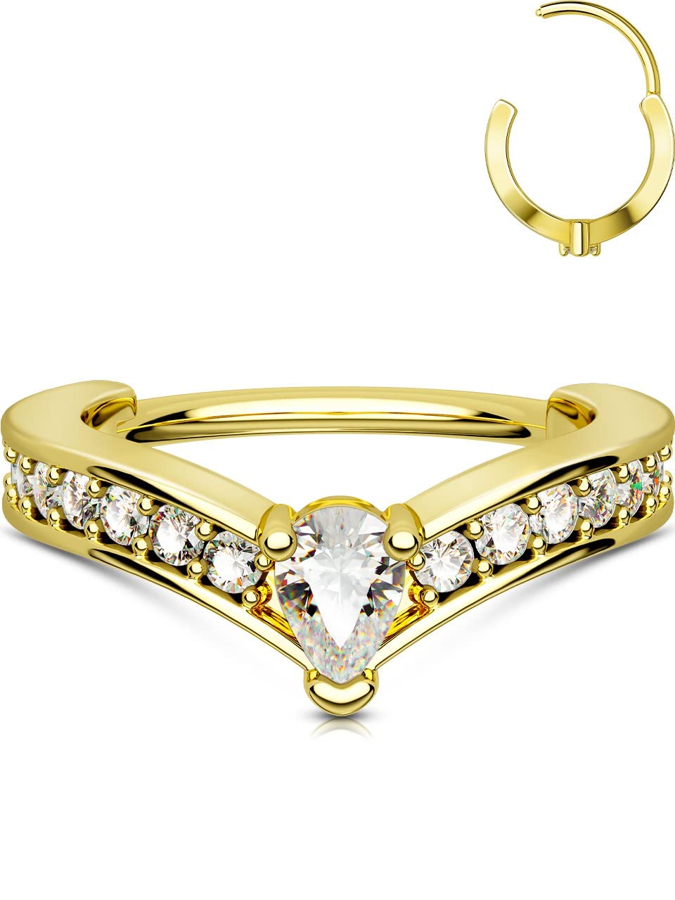 Oufercartilage Helix Earring Hoop 16g V Shaped Orbital Conch Ring