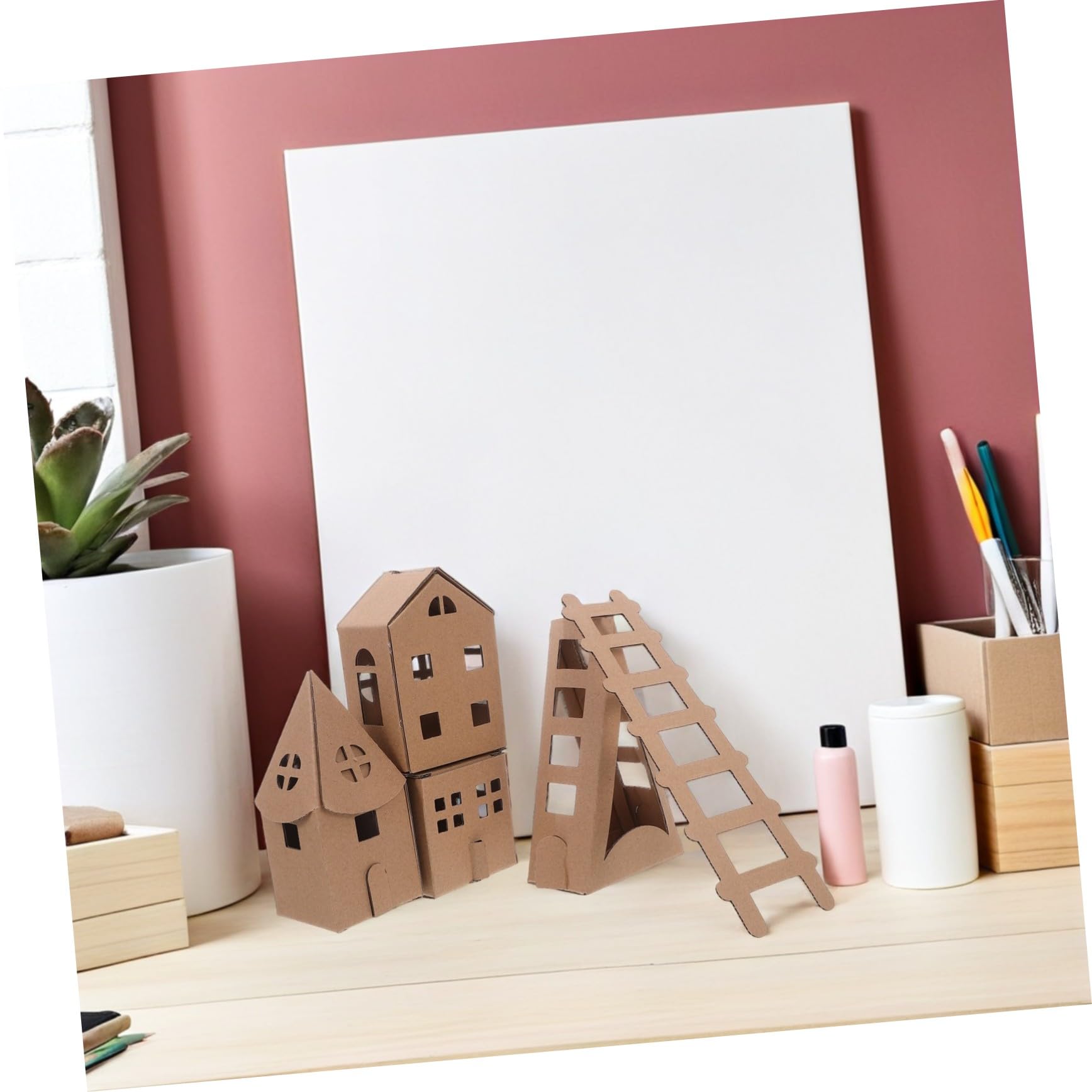 Zerodeko Casetta in Cartone da Colorare in Miniatura Kit di Costruzione di Case in Cartone per Ragazzo Ragazza Modello di Casa Fai da Te Giocattolo per Attività Creative e Lavoretti Manu