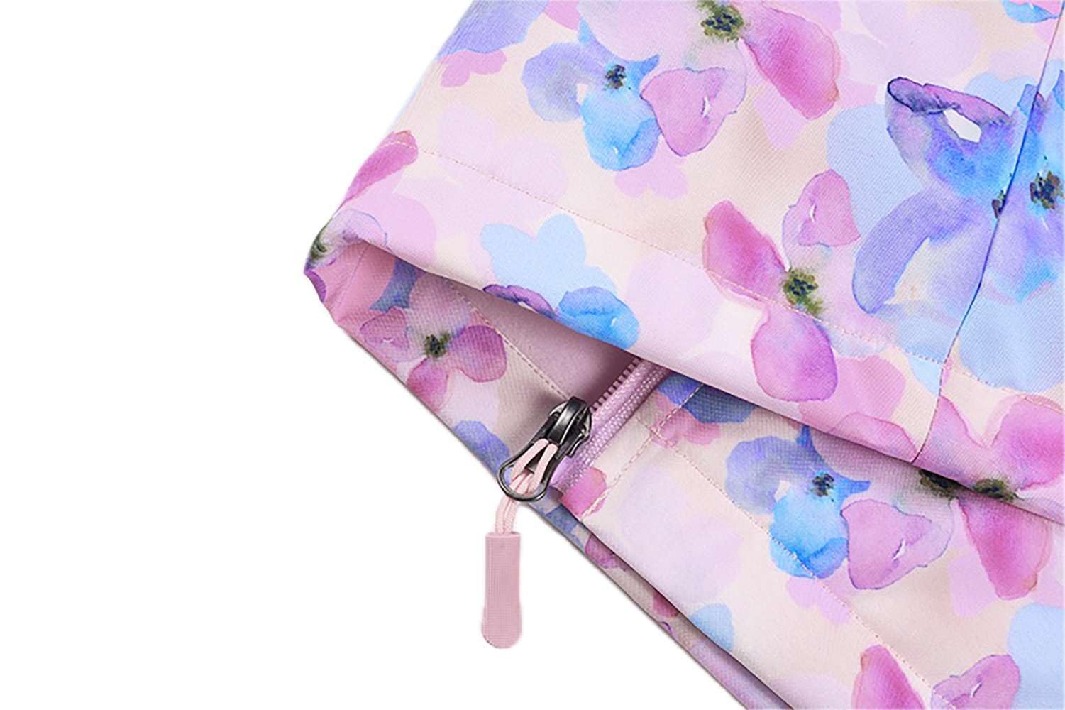 Echinodon Veste doublée pour fille - Veste d'extérieur demi-saison - Veste de randonnée imperméable - Coupe-vent - Veste de pluie pour enfant