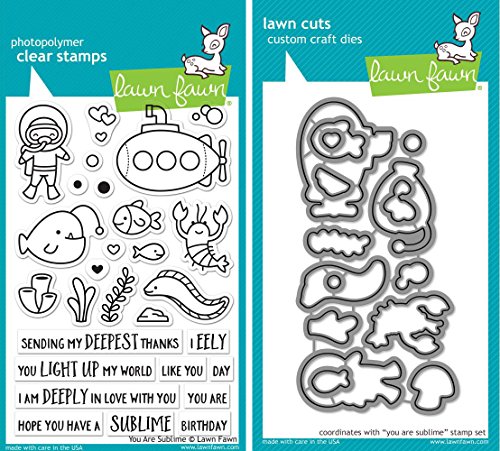 Lawn Fawn - You are Sublime - Stamp and Die Set - 2 Item Bundle