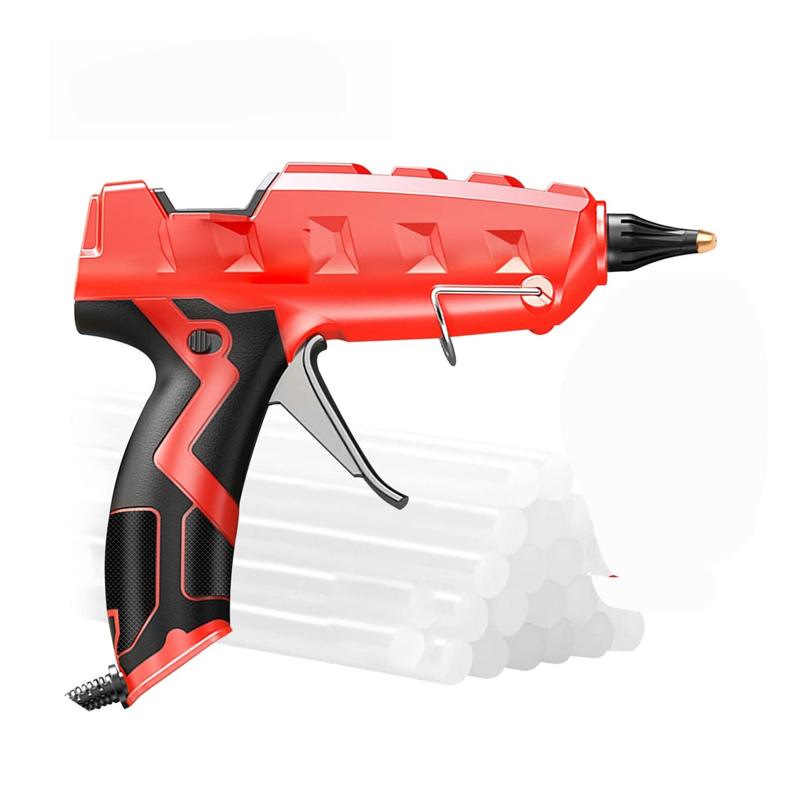 RUHEN Pistolet do klejenia na gorąco, wytrzymały, pełnowymiarowy, zestaw narzędzi z 20 szt. samoprzylepnych patyczków do klejenia 150 x 11 mm, do domu, sztuki DIY