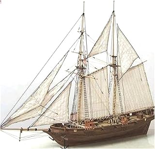 PEIXEN Wooden Sailboat Model :100 Scale Assembling Building Kits Ship Model Wooden Sailboat Toys Sailing Living Room and Study Decoration