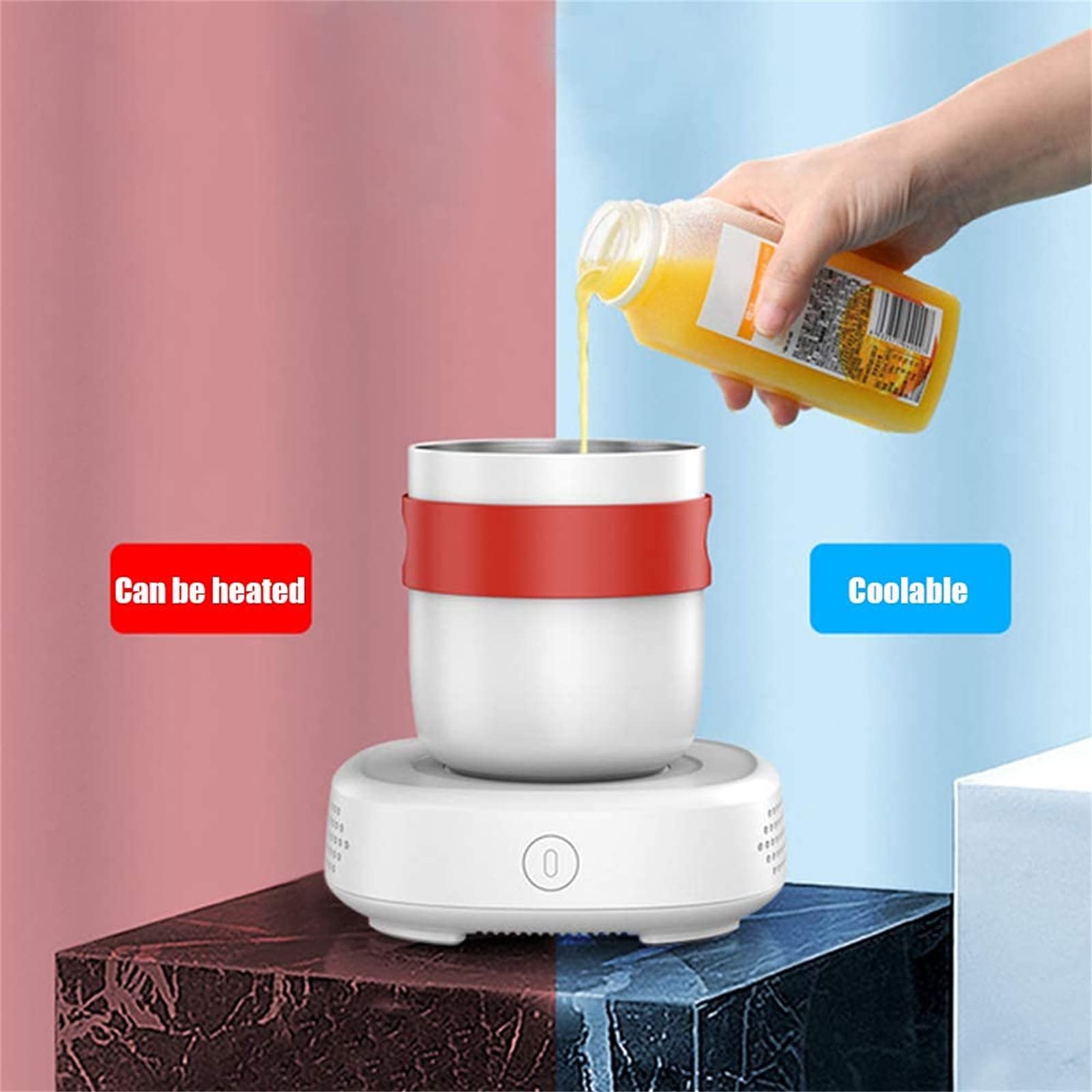 2in1 Bottiglia USB Riscaldante E Refrigerante – Tazza Elettrica 15W, Da 8°C A 45°C, Portatile, Per Auto E Viaggi, Bianca