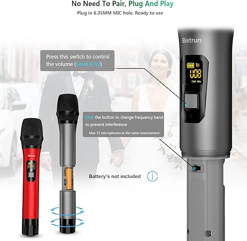 Miniatura 8 de Bietrun WXM02 con 2 Pack Mic Stand