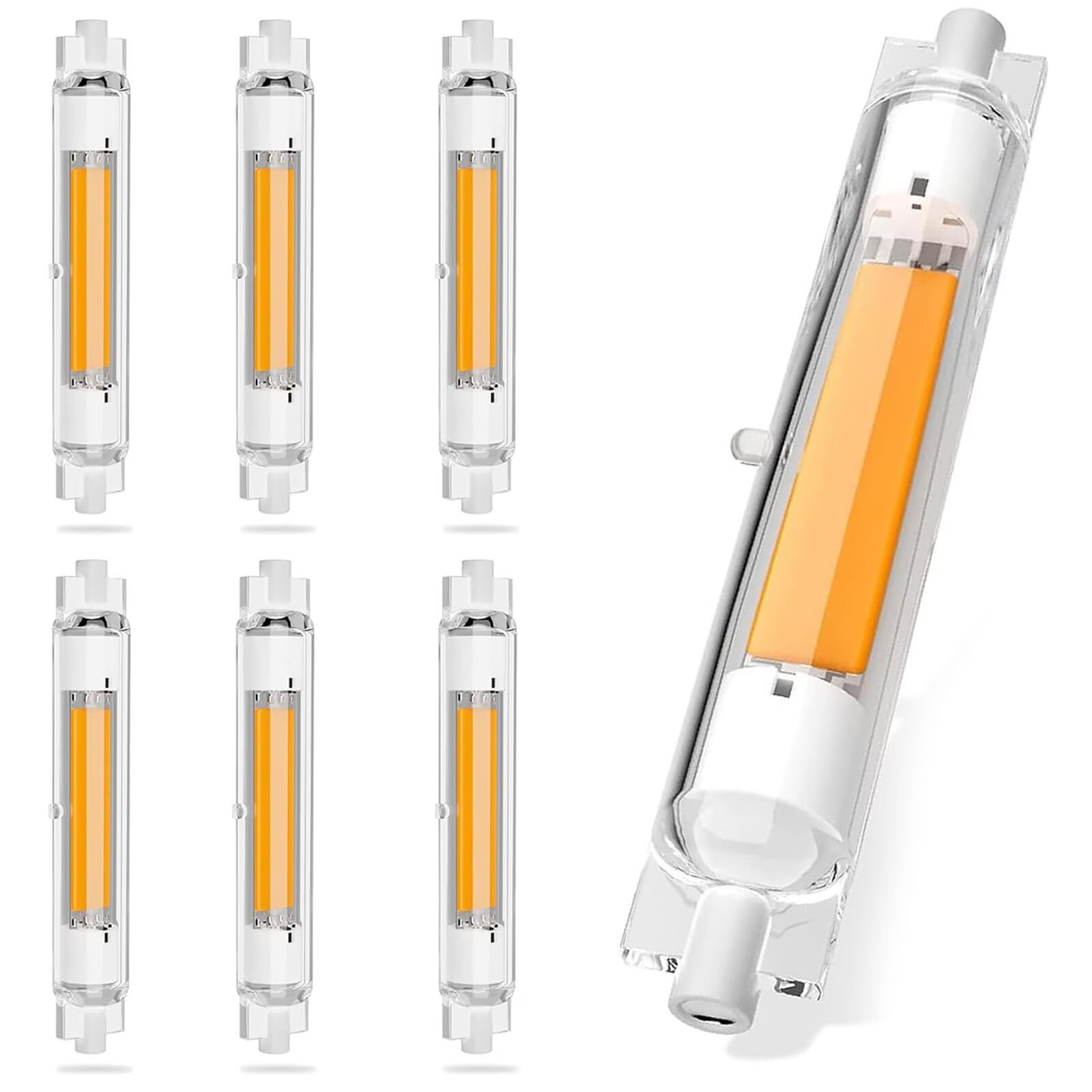 R7S LED 118mm Dimmbar 30W Glühbirne Ersatz für 300W Halogen Lampen, 3000LM, 360° Abstrahlwinkel, Warmweiß 3000K, AC 220-240V, Flackerfrei Hightlight COB Birne für Innen Außenbeleuchtung, 6er Pack
