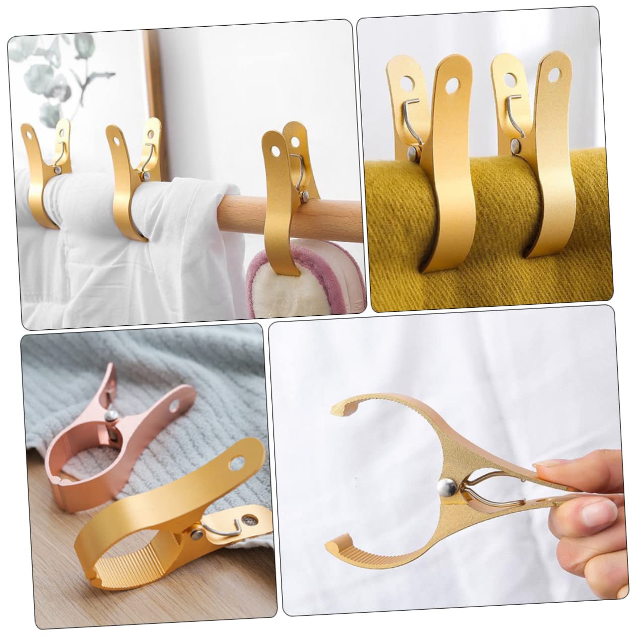 Zerodeko 6pièces Clips De Séchage Anti-Vent pour Vêtements Pinces à Linge Et Serviettes De Plage Fixations Robustes pour Couvertures Et Couettes