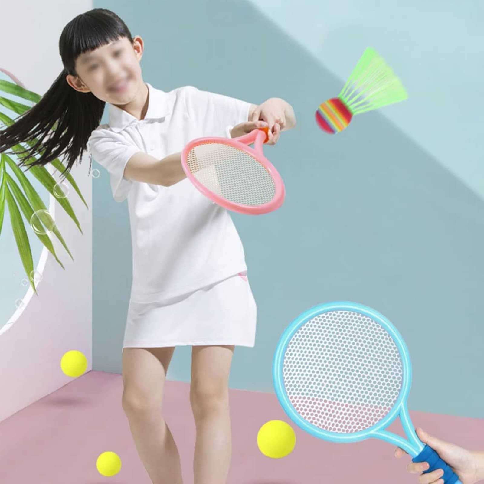 Badminton set Per Bambini,Mini Set Per Racchette Badminton ，Leggero Badminton Kit Per,Racchetta da Tennis per Bambini,per L'Allenamento dei Bambini E Il Gioco Casual Sport