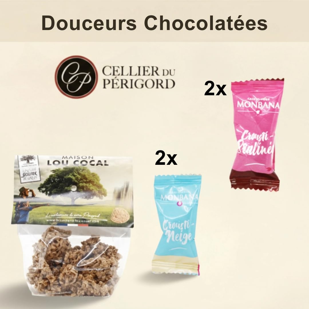 Cellier du Périgord Panier Gourmand Colis Uby et Exea - Vin | Foie gras de canard 120g, confit d'oignons, pain d'épices et vins Domaine Uby et Domaine Exea du Sud-Ouest en valisette