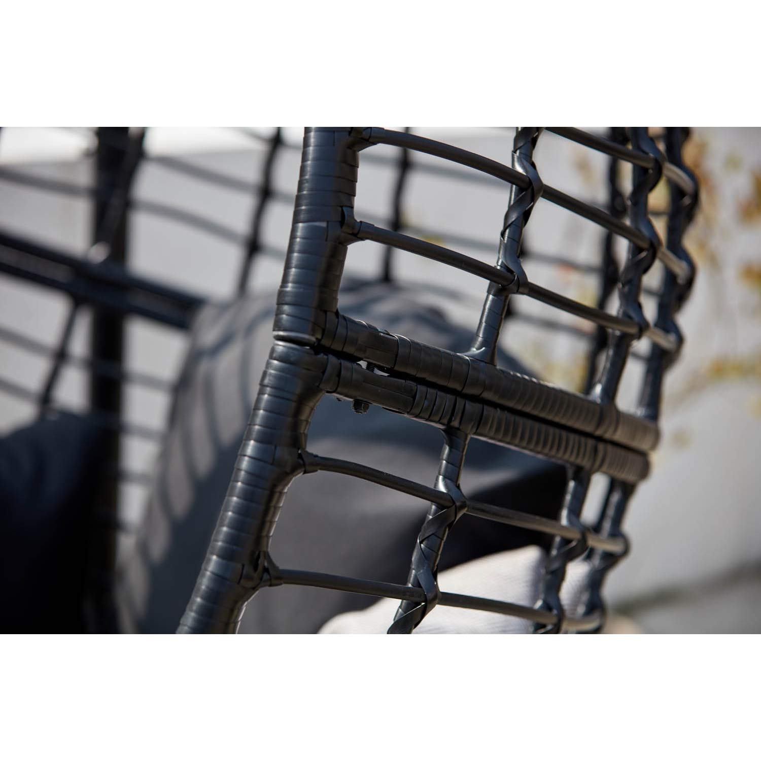 Fauteuil Suspendu AUROA Rotin Noir avec Support