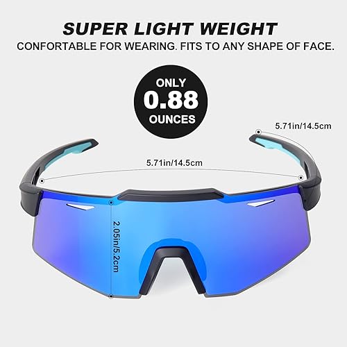 Miniatura 5 de EXP VISION Gafas de ciclismo polarizadas, UV 400, gafas de sol deportivas, gafas de ciclismo, correr, senderismo, golf, pesca, conducción