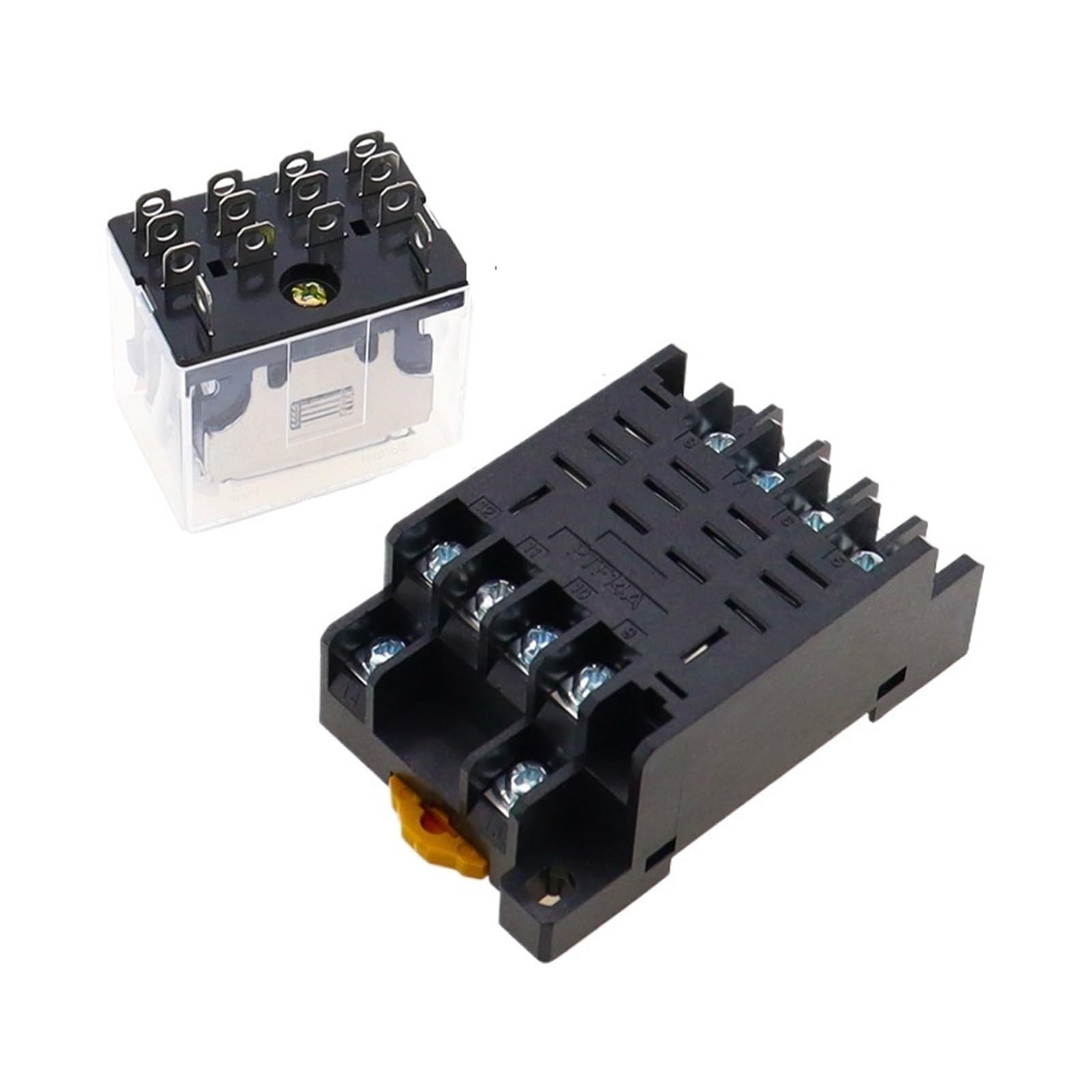 LY4NJ HH64P CA 110 V 220 V 12 V 24 V 14 PINES 10 A Contacto de plata Bobina de relé de potencia 4PDT con base de zócalo LY3NJ HH62P LY2NJ(DC24V)