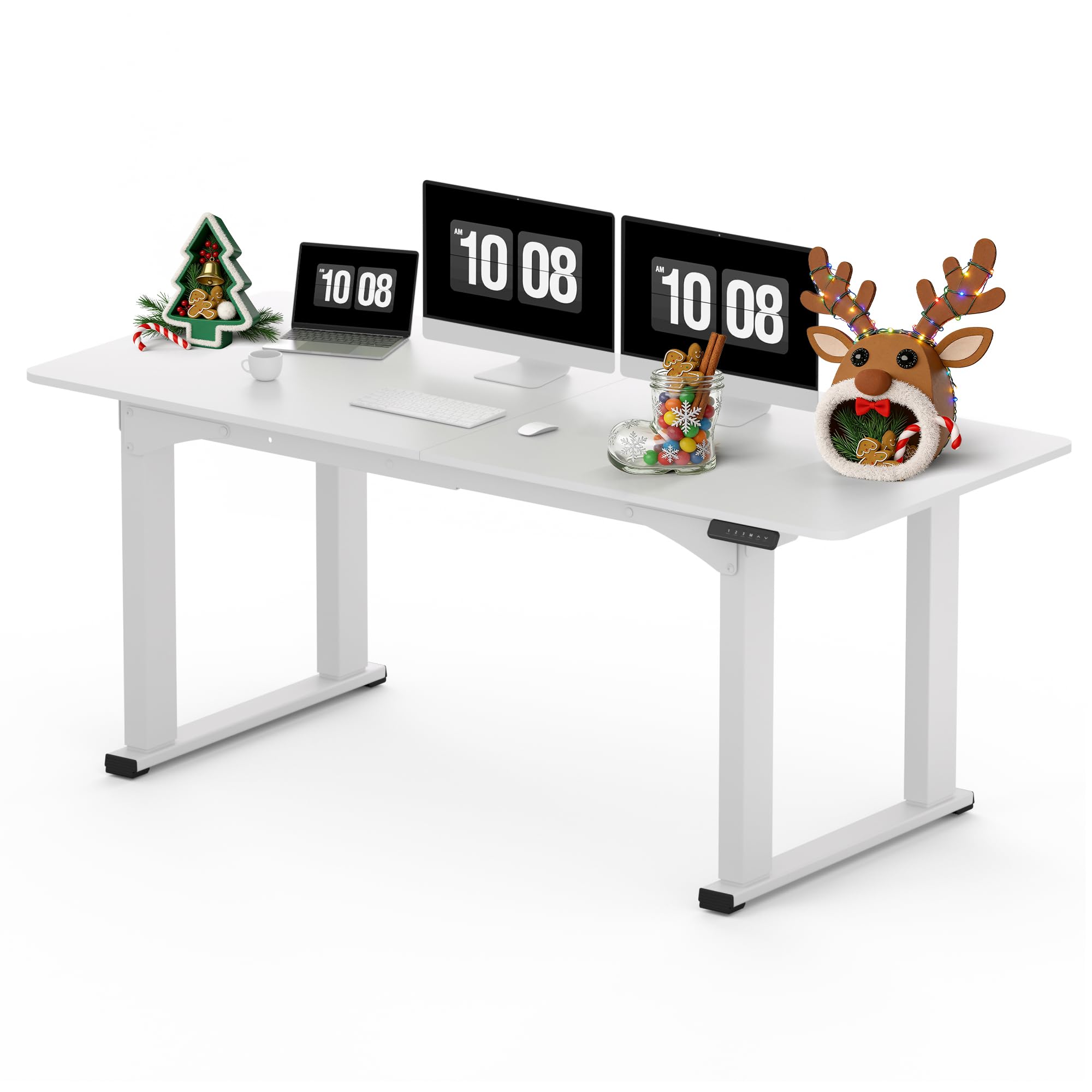 SANODESK 4-Leg Standing Desk Electric Height Adjustable Desk with Memory Presets for Home Office Stand up Desk Computer