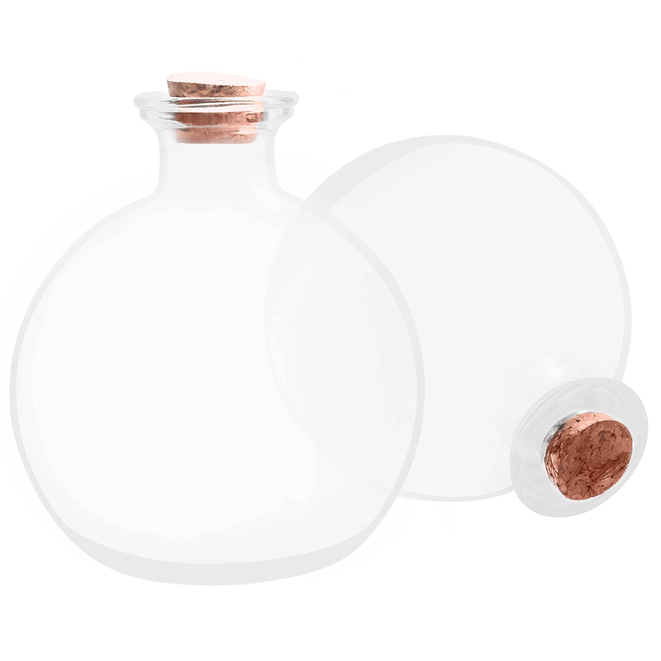 Nakpunar Bottiglia Sferica In Vetro Con Tappo In Sughero – 8.5 Oz (250 Ml) – Contenitore Per Liquori, Oli, Spezie E Decorazioni