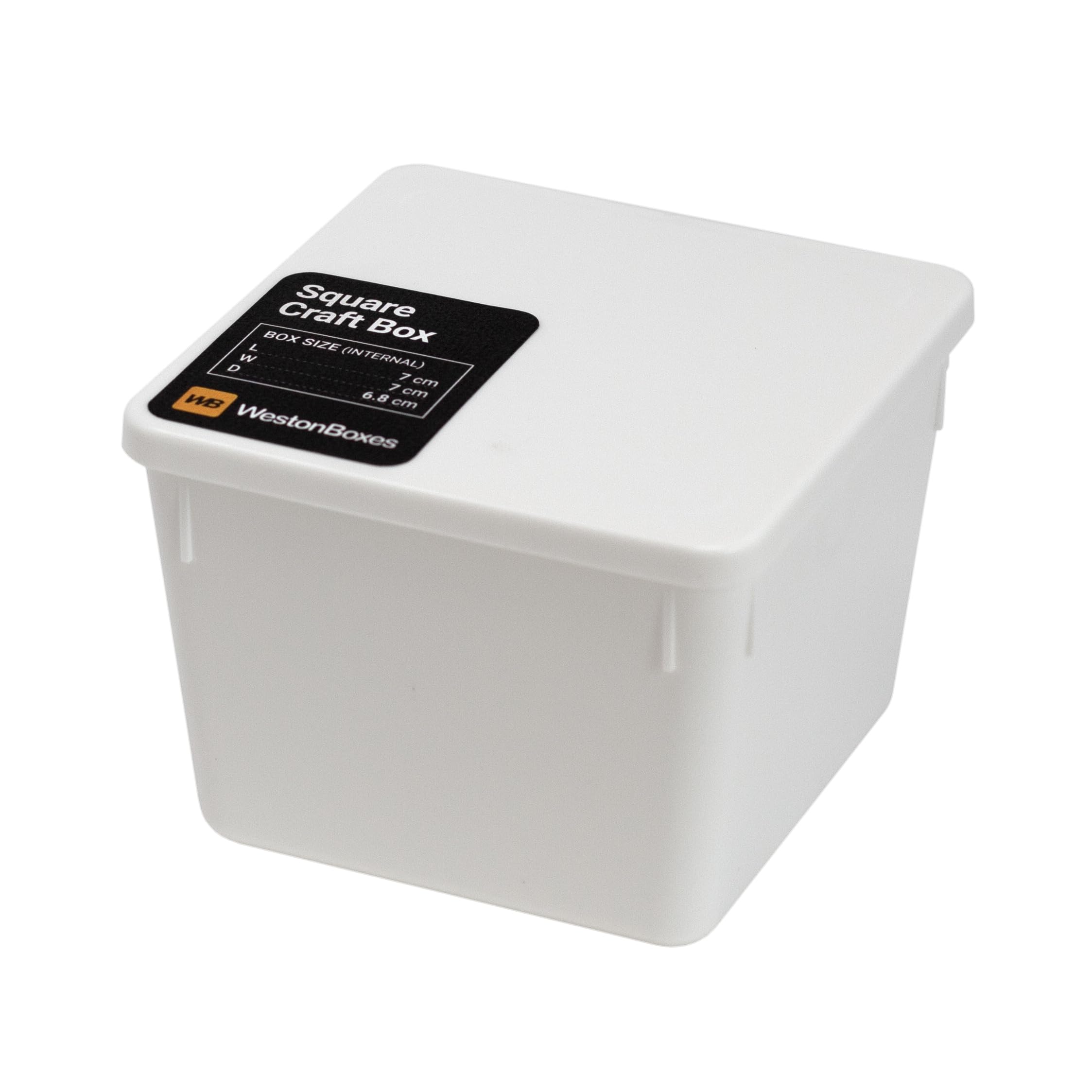Westonboxes Opaque White White Square Plastic Storage Tub With Press-Fit Clip Lid