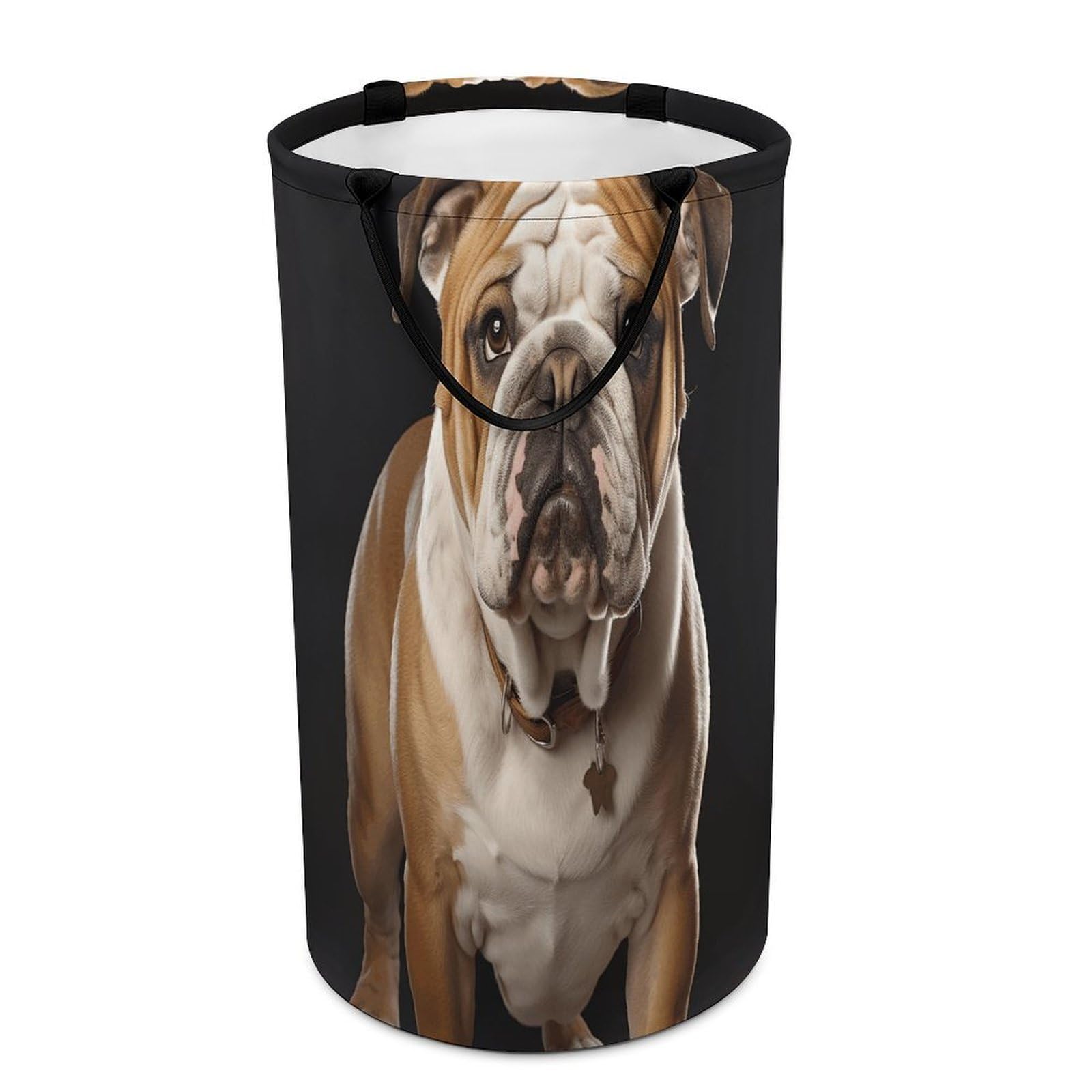 English-Bulldog Laundry Basket Large Foldable Laundry Hamper with Handles Freestanding Collapsible Clothes Basket Waterproof Portable Dirty Clothes Hamper for Bathroom 86L