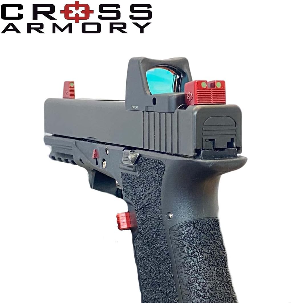 Cross Armory - Fiber Sights Compatible with Glock - Tall - Co-Witness - RED