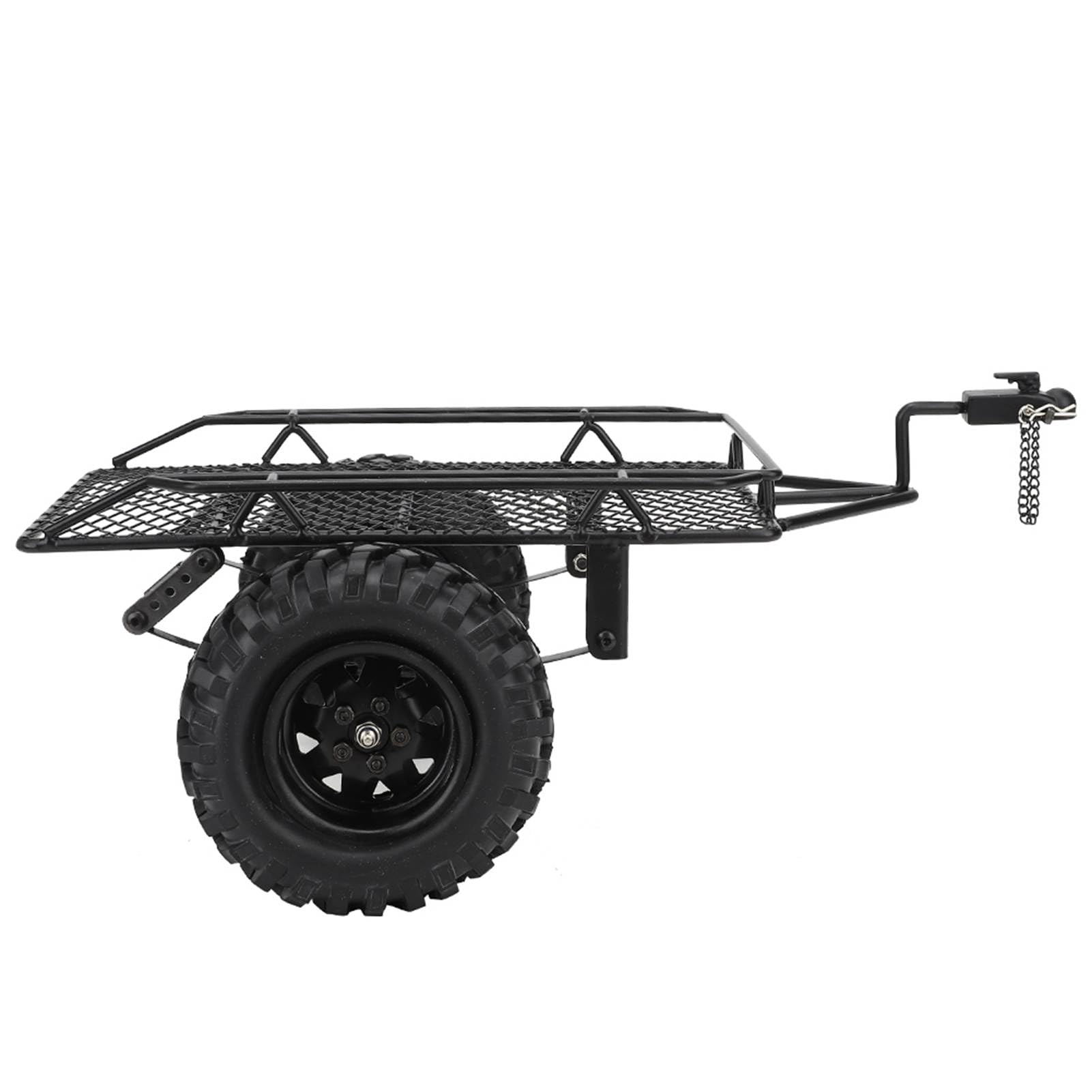 Qcwwy Przyczepa Samochodowa RC Przyczepa z Metalowym Wiadrem do D90, Skala 1/10 DIY Części do Symulacji (BLACK)