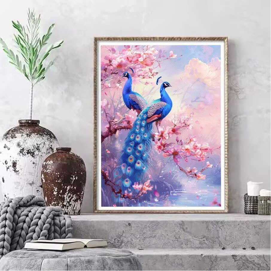 Diamond Painting Paysage Paon 5D Kit Complet 60x80cm DIY