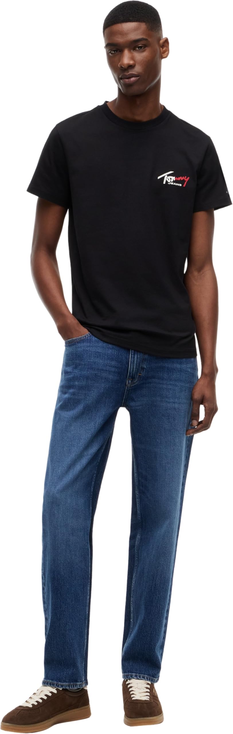 Tommy Jeans TJM Slim Sign Chest SS Tee Ext Dm0dm22538 T-Shirt S/S Homme (Lot de 1)