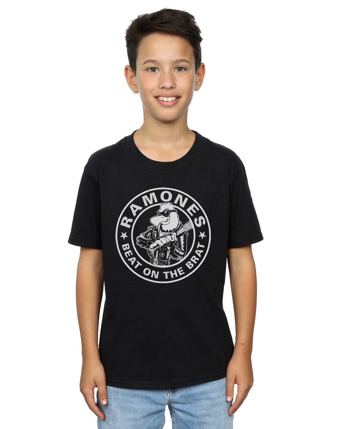 Absolute Cult Boys Black Ramones Beat On The Brat T-Shirt 7-8 Years