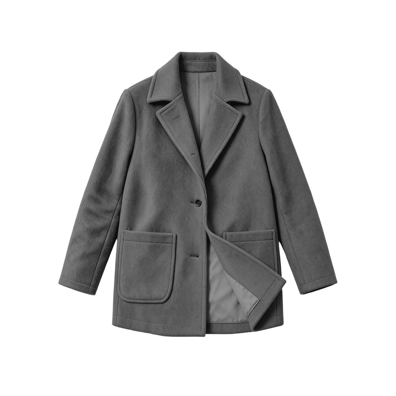Wolljacke Damen Winter Blazer Warm Winterjacke Soft Wollmantel Wintermantel