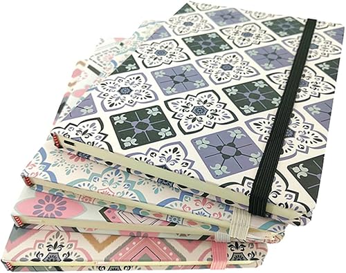 Miniatura 10 de ALIMITOPIA Paquete de 4 cuadernos de tapa dura, cuaderno de tapa dura a rayas, cuaderno de notas con tapa dura, planificador Steno tamaño A5