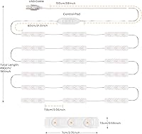 Vista 4 de Consciot Luces LED de Tocador para Espejo, Tira Estilo Hollywood, Color y Brillo Ajustables, Cable USB, Tira de Maquillaje Regulable que se Adhiere