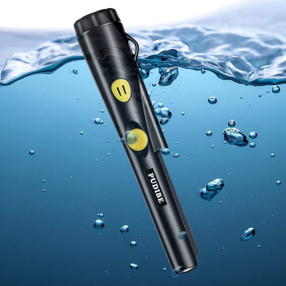 Pinpoint Metal Detector Pinpointer 360° Search Fully Waterproof Treasure Hunting Tool Accessories Belt Holster Lanyard and A 9V Battery for Adults and Kids(Three Mode) Black