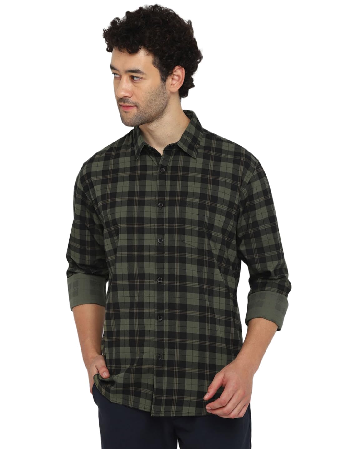AnlonMen's Checkered Slim Fit Shirt
