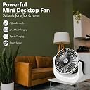 Drumstone 𝟏𝟓 𝐘𝐄𝐀𝐑𝐒 𝐖𝐀𝐑𝐑𝐀𝐍𝐓𝐘 Rechargeable Mini Table Fan with 3-Speed Settings | Portable Desk Fan with 90° Adjustable Tilt Head | Low Noise, USB Charging for Home, Office, and Travel gallery image