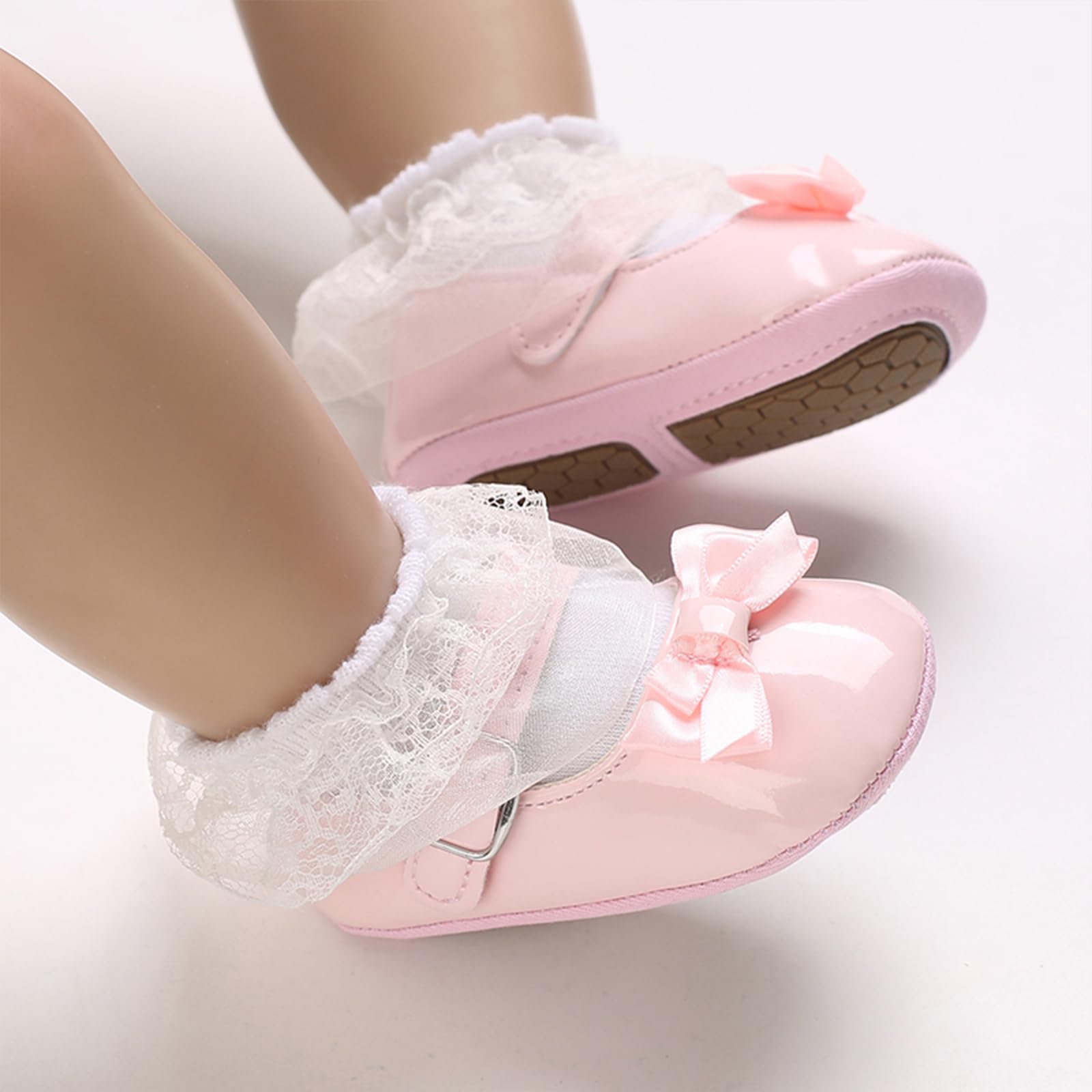 MASOCIO Baby Girl Shoes Mary Jane Infant Anti Slip First Walking Shoes — view 2