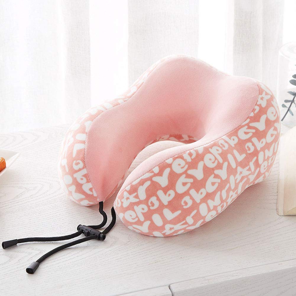 DXAQC Memory Foam Travel Pillow Flight Pillow Neck Cushion Travel Airplane Car Office (B)