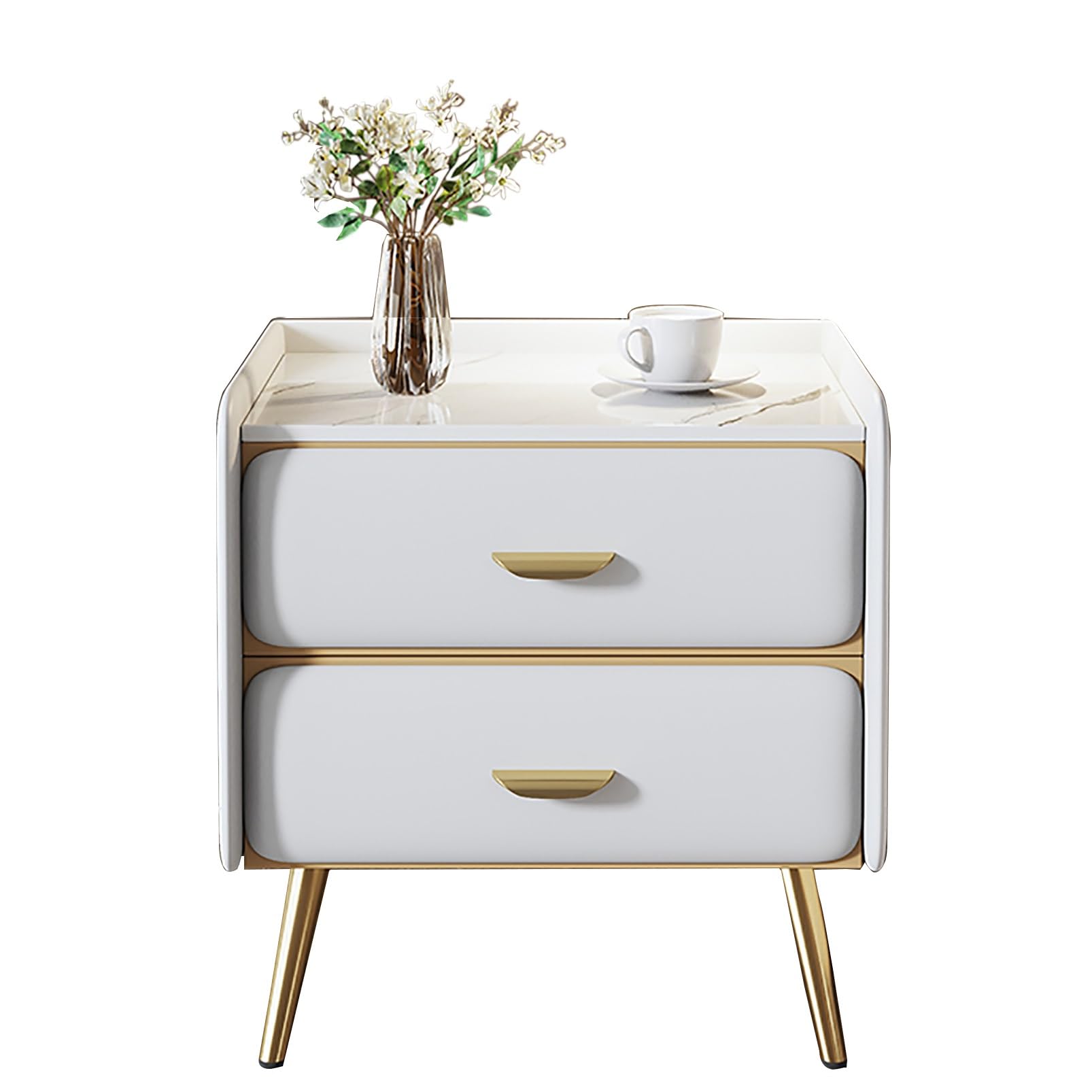 SXZenSpace Compact Nightstand Table Bedside Storage Cabinet Modern End for Bedroom & Living Room Side (40x40x48cm) Stylish Functional