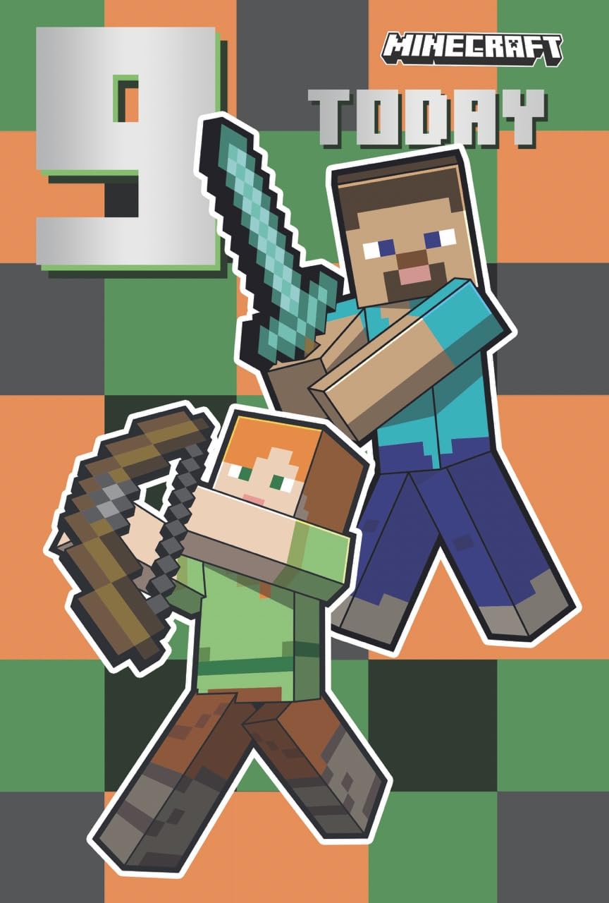 Danilo Promotions Ltd Minecraft Pop-Up Birthday Card, Age 9