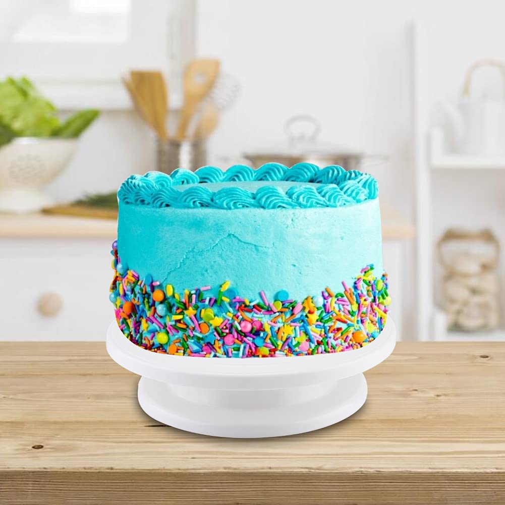 KUYUC 12inch(30cm) Giradischi per Torta, Piatto Rotante per Torta con Vetro Controsoffitto Antiscivolo per Decorazione Pasticceria Cupcake Muffin Dolci e Biscotti (Color : Pink