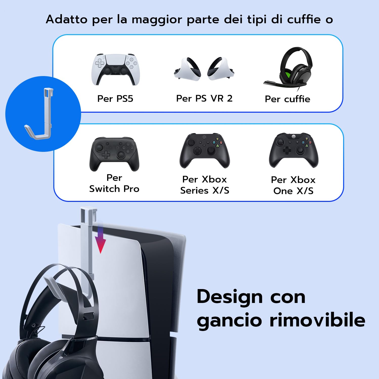 Supporto Verticale SOLO per console PS5 Slim con Doppio Controller di Caricatore/per PS5 Slim UHD/Digital Edition-Non per PS5/PS5 Pro