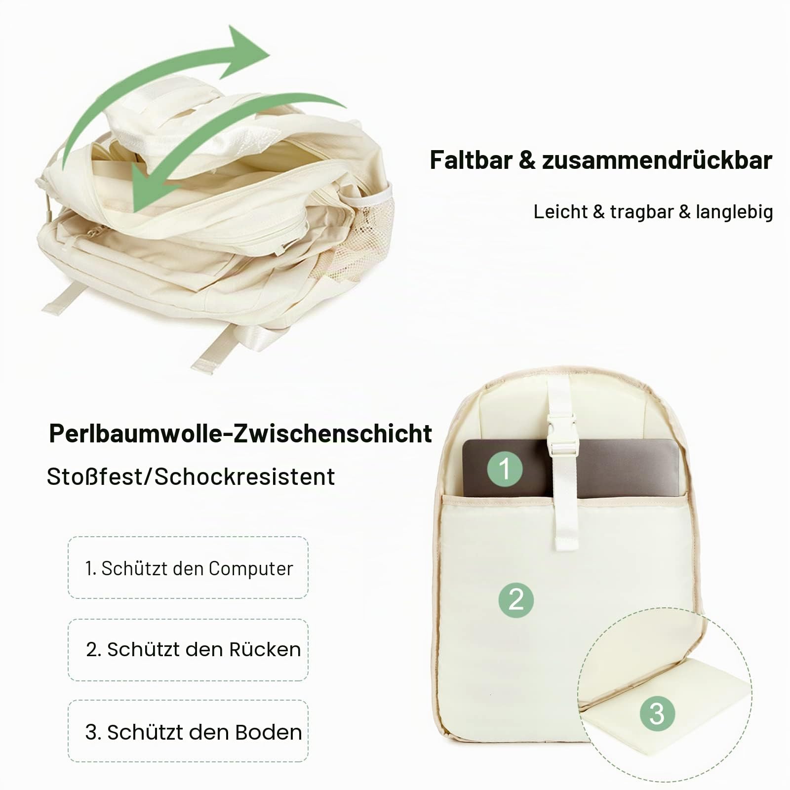 FANDARE Beiläufig Rucksack Schulrucksack Schulranzen Daypacks mit 15.6 Zoll Laptopfach Schultaschen mit Handytasche Mädchen Junge Kinderrucksack für Universität Reisen Freizeit Khaki a