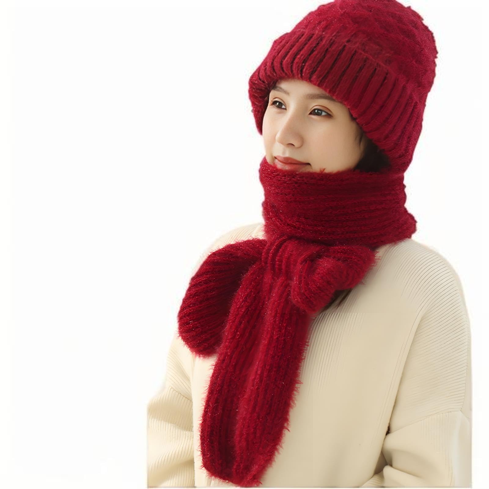 Bufanda de punto con protección integrada para los oídos, resistente al viento, para invierno