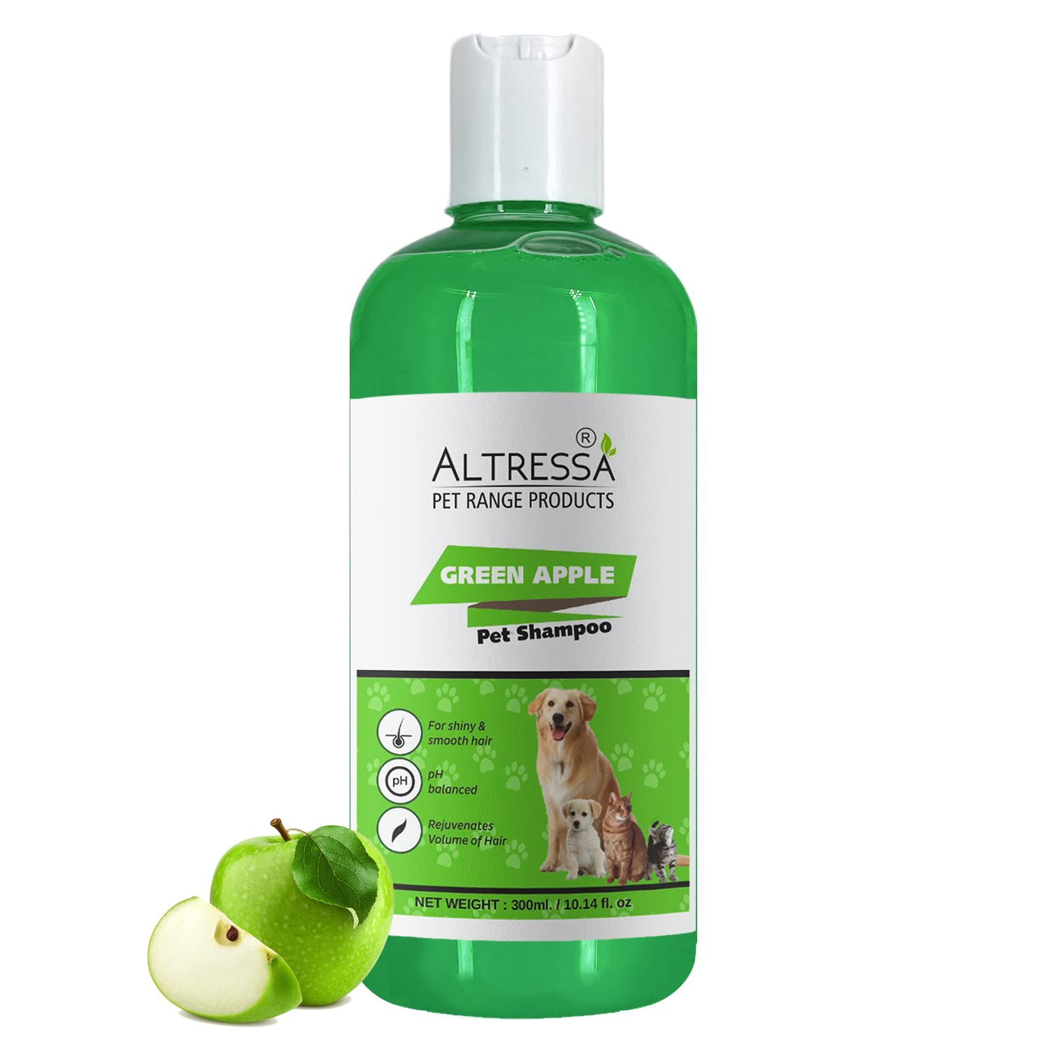 Altressa Green Apple Pet Shampoo for Hair Rejuvenation, pH Balanced, Boost Volume for Shiny & Smooth Hair, Anti-Dandruff, Anti-itching, Conditioning Green Apple Dog Shampoo (300 ml) (B08YXY5JMK) Amazon Price History, Amazon Price Tracker