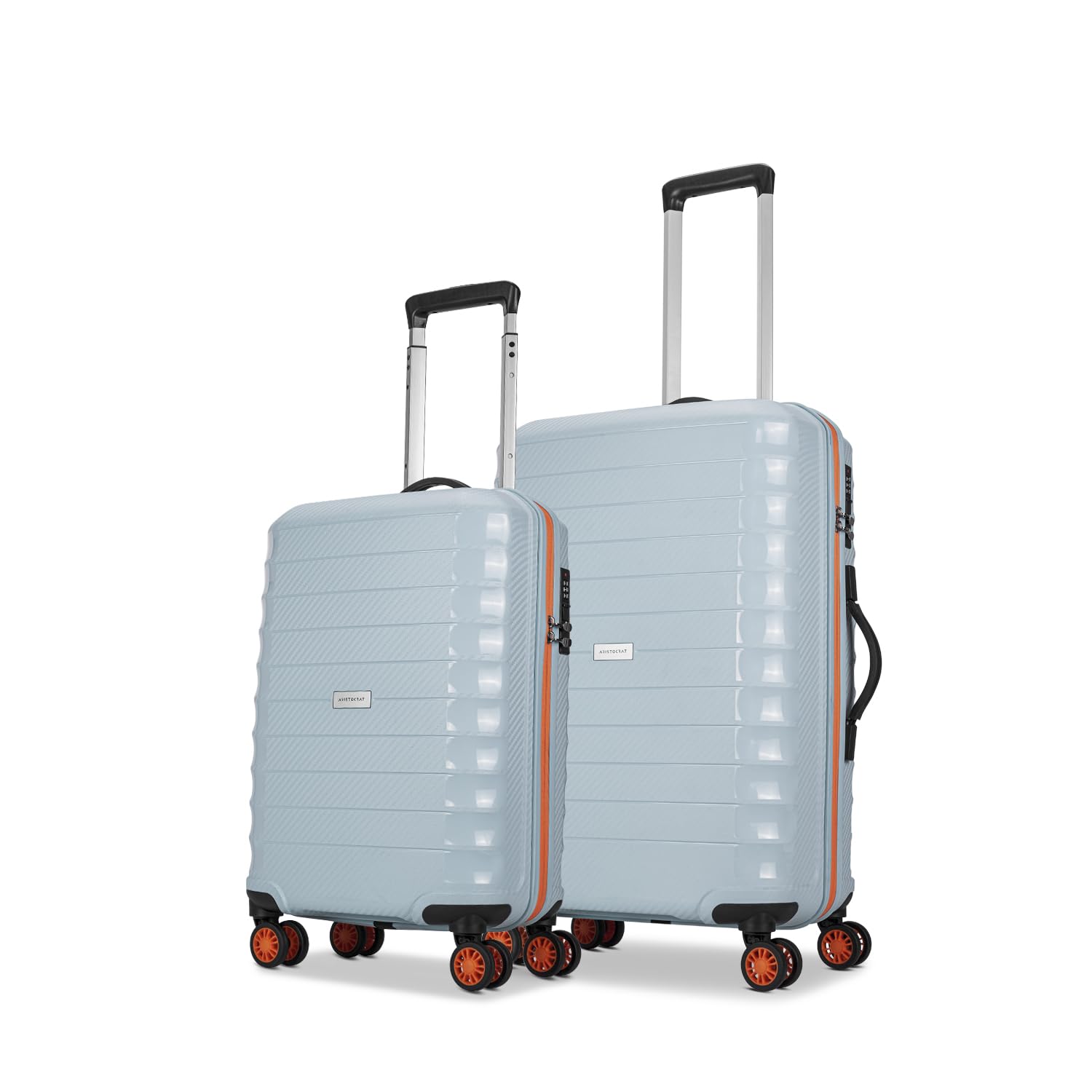 Aristocrat Altitude Set of 2 (Cabin+Medium) Trolley Bags, Surf Spray | 8-Wheels, Polypropylene Case, Spacious, Combination Lock, Sturdy Zipper, Lightweight Travel Luggage, 3-Year Global Warranty