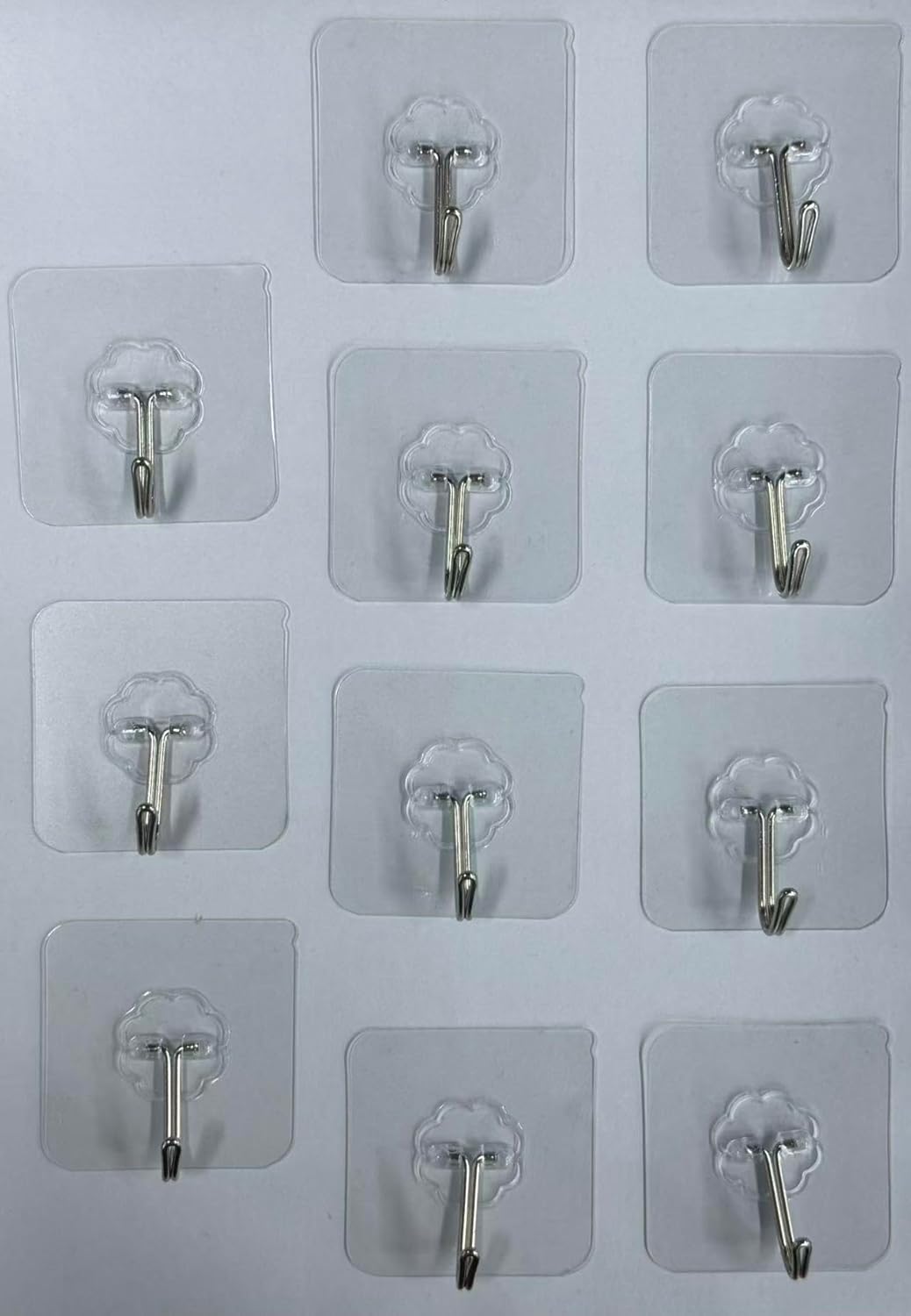 11 Pack Adhesive Wall Hooks, Strong Load Capacity Transparent Wall Hooks No Walls Damage, Tough 22 lbs Load Capacity Removable Adhesive Hook, Rustproof Waterproof for Keys, Bathroom, Kitchen, Home