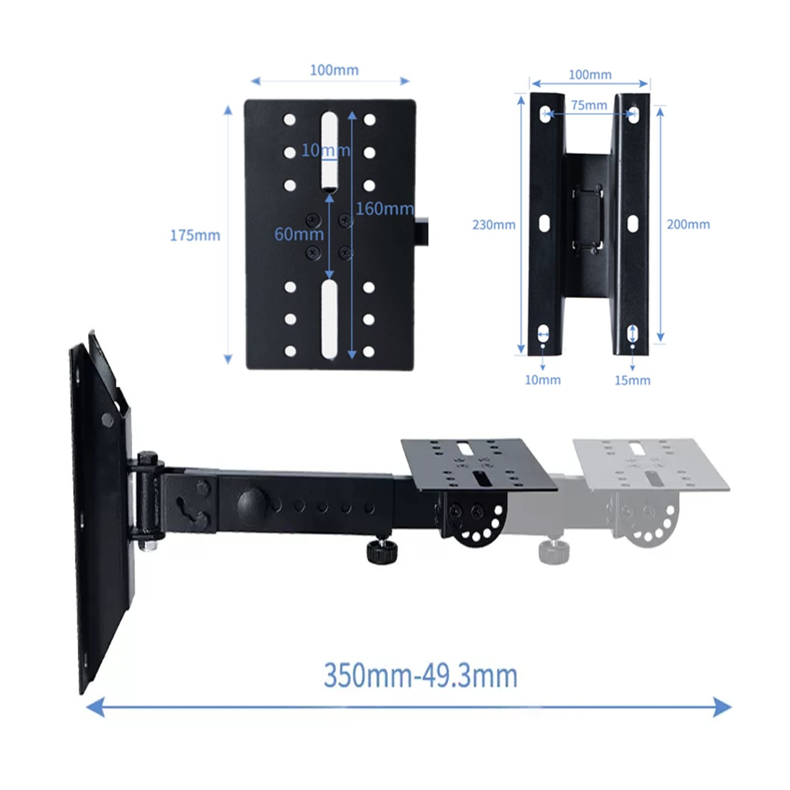 HASMI Studio Soporte Altavoz Soporte de Caja de Sonido Estante de Audio montado en la Pared Soporte de Altavoz Envolvente Engrosado KTV Estantería Tarjeta Paquete Caja Colgador Speaker Stand