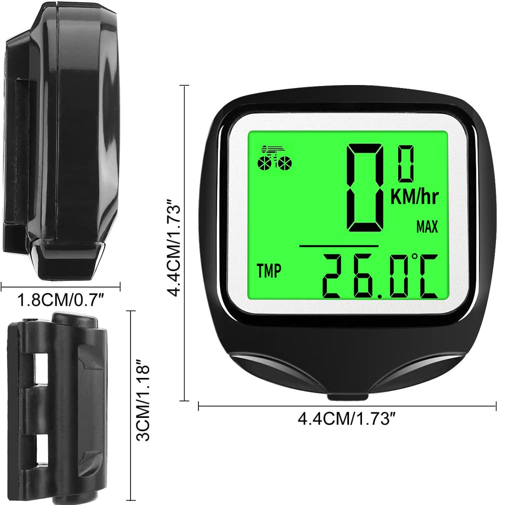 FINIBO Bicycle Computer, Wired Oodometer Meter TACHO for Bicycle, 23 Functions Waterproof LCD Speed, Bicycle Speedometer Wheel Computer Sports & Outdoors