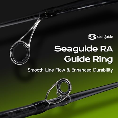 Miniatura 6 de HANDING M1 Ultralight Cañas de pescar de 2 piezas para trucha con acción rápida 30T+24T de fibra de carbono SEAGUIDE Anillos guía RA para trucha